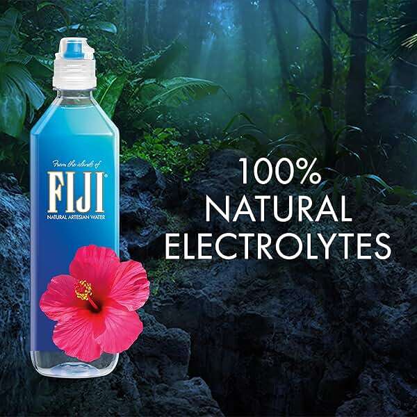 FIJI Natural Artesian Bottled Water 700mL / 23.7 Fl Ounce (Pack of 12) - Sports Cap - 100% Natural Electrolytes - Image 4