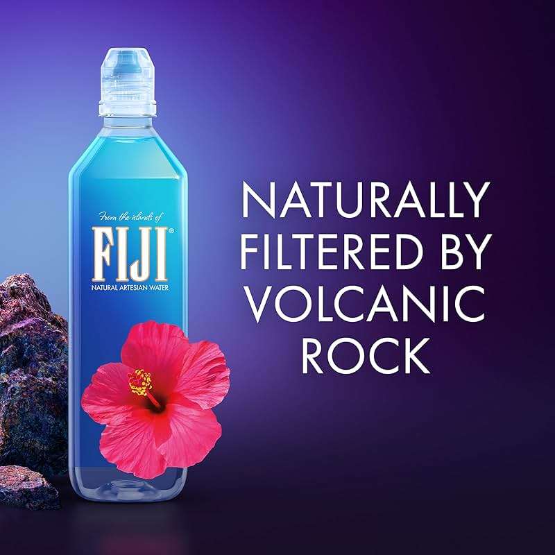 FIJI Natural Artesian Bottled Water 700mL / 23.7 Fl Ounce (Pack of 12) - Sports Cap - 100% Natural Electrolytes - Image 8