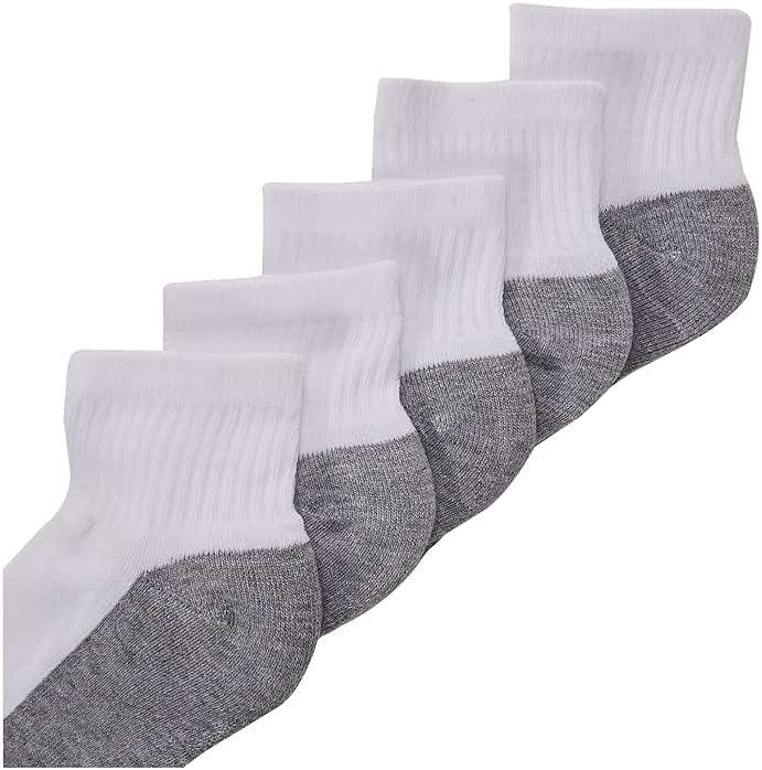 Hanes Boys' Socks Pack, Double Tough Moisture Wicking Ankle, Crew, No Show Socks, 12 & 14 Pair Packs - Image 3