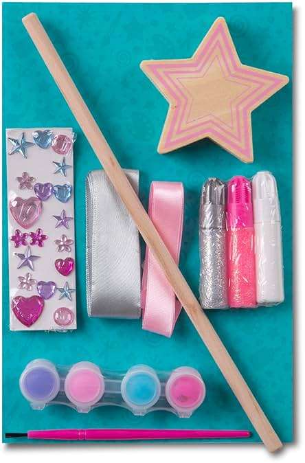 Melissa & Doug Created By Me! Paint & Decorate Your Own Wooden Princess Wand Craft Kit, Pink Princess Crafts Great for Rainy Days, Toys for Kids Ages 4+ - Image 5