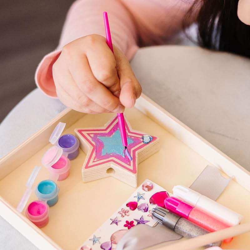 Melissa & Doug Created By Me! Paint & Decorate Your Own Wooden Princess Wand Craft Kit, Pink Princess Crafts Great for Rainy Days, Toys for Kids Ages 4+ - Image 6