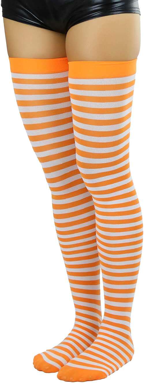 ToBeInStyle Women’s Opaque Hosiery Thin Striped Thigh High Long Stocking - Image 3