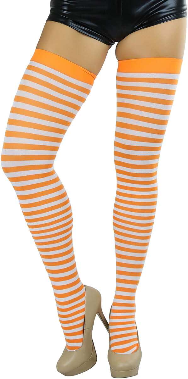 ToBeInStyle Women’s Opaque Hosiery Thin Striped Thigh High Long Stocking - Image 5