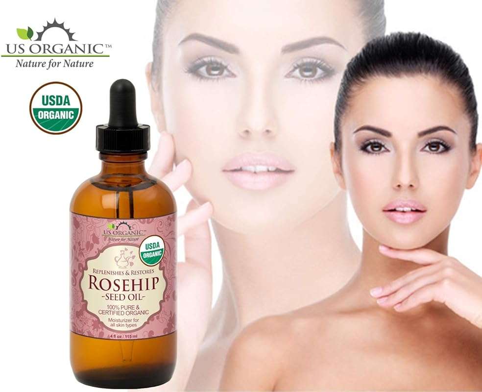 US Organic Rosehip Seed Oil, USDA Certified Organic, Cold Pressed, Virgin Organic, Amber Glass Bottle and Glass Eyedropper for Easy Application - 4 oz (115 ml) - Image 5
