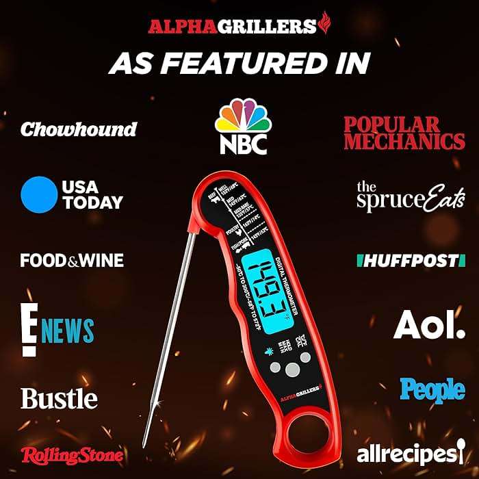 Alpha Grillers Meat Thermometer Digital – Instant Read Food Thermometer for Cooking & Grilling – Professional Kitchen Fathers Day Gift for Dad Men Him Husband - Image 4