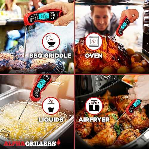 Alpha Grillers Meat Thermometer Digital – Instant Read Food Thermometer for Cooking & Grilling – Professional Kitchen Fathers Day Gift for Dad Men Him Husband - Image 7