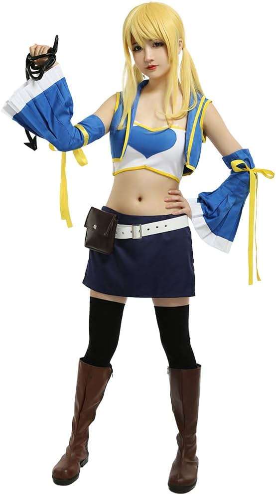 miccostumes Women's Costume Anime Cosplay Fullset Tube Top Skirt with Belt Waist Bag and Whip - Image 2