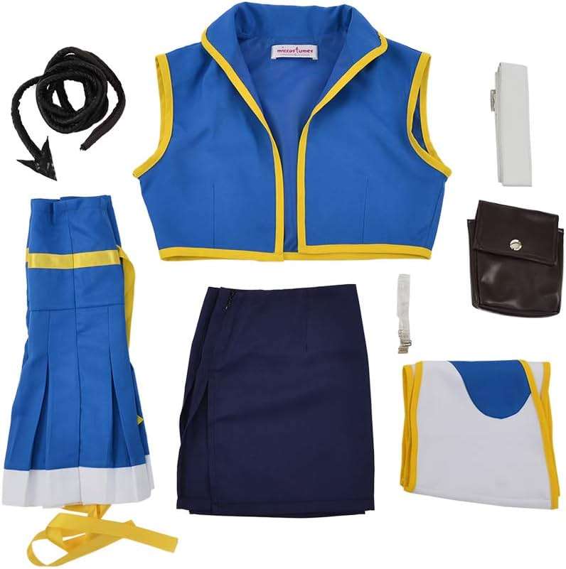 miccostumes Women's Costume Anime Cosplay Fullset Tube Top Skirt with Belt Waist Bag and Whip - Image 3
