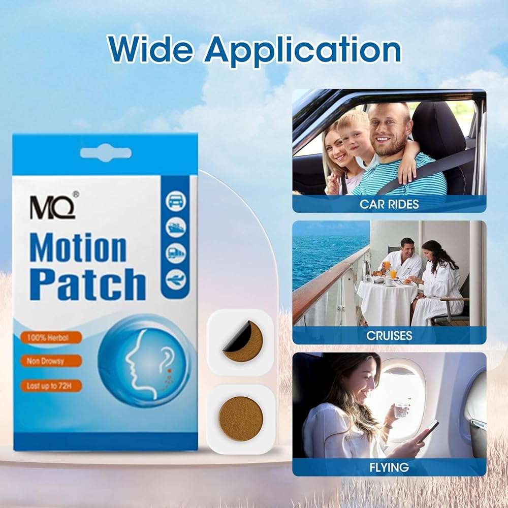 MQ Motion Sickness Patch,20 Count,Non Drowsy Sea Sickness Patches Behind Ear for Cruise Ship Travel, Waterproof Car Sick Patches Fast Acting & Long Last 72H - Image 6
