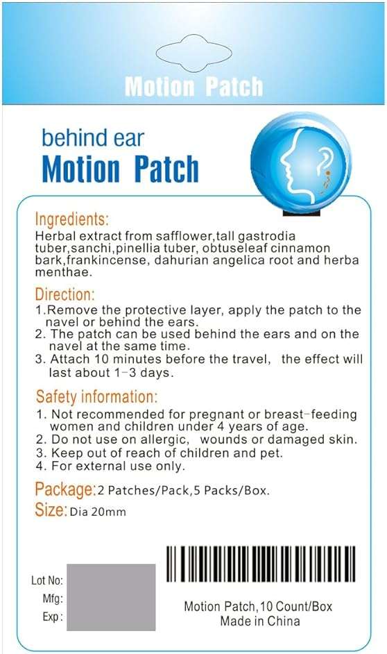 MQ Motion Sickness Patch,20 Count,Non Drowsy Sea Sickness Patches Behind Ear for Cruise Ship Travel, Waterproof Car Sick Patches Fast Acting & Long Last 72H - Image 9