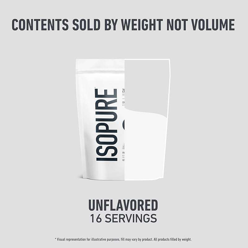 Isopure Zero Carb 100% Pure Whey Isolate Protein Powder, Gluten Free, with Vitamins, Unflavored, 25g Protein Per Serving, 1 Lb, 16 Servings (Packaging May Vary) - Image 3