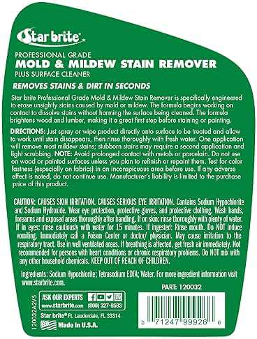 STAR BRITE Professional Grade Mold & Mildew Stain Remover - 32 OZ (120032) - Image 2