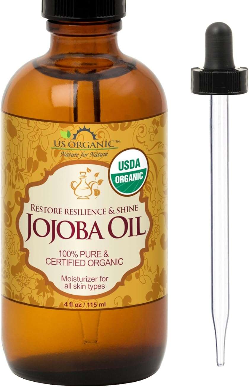 US Organic Jojoba Oil, USDA Certified Organic,100% Pure & Natural, Cold Pressed Virgin, Unrefined, Haxane Free, Sourced from Middle East Directly (Medium (4oz, 115ml)) - Image 1
