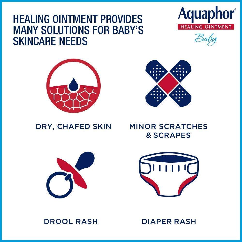 Aquaphor Baby Healing Ointment - Advanced Therapy for Chapped Cheeks and Diaper Rash - 3 oz. Tube - Image 4