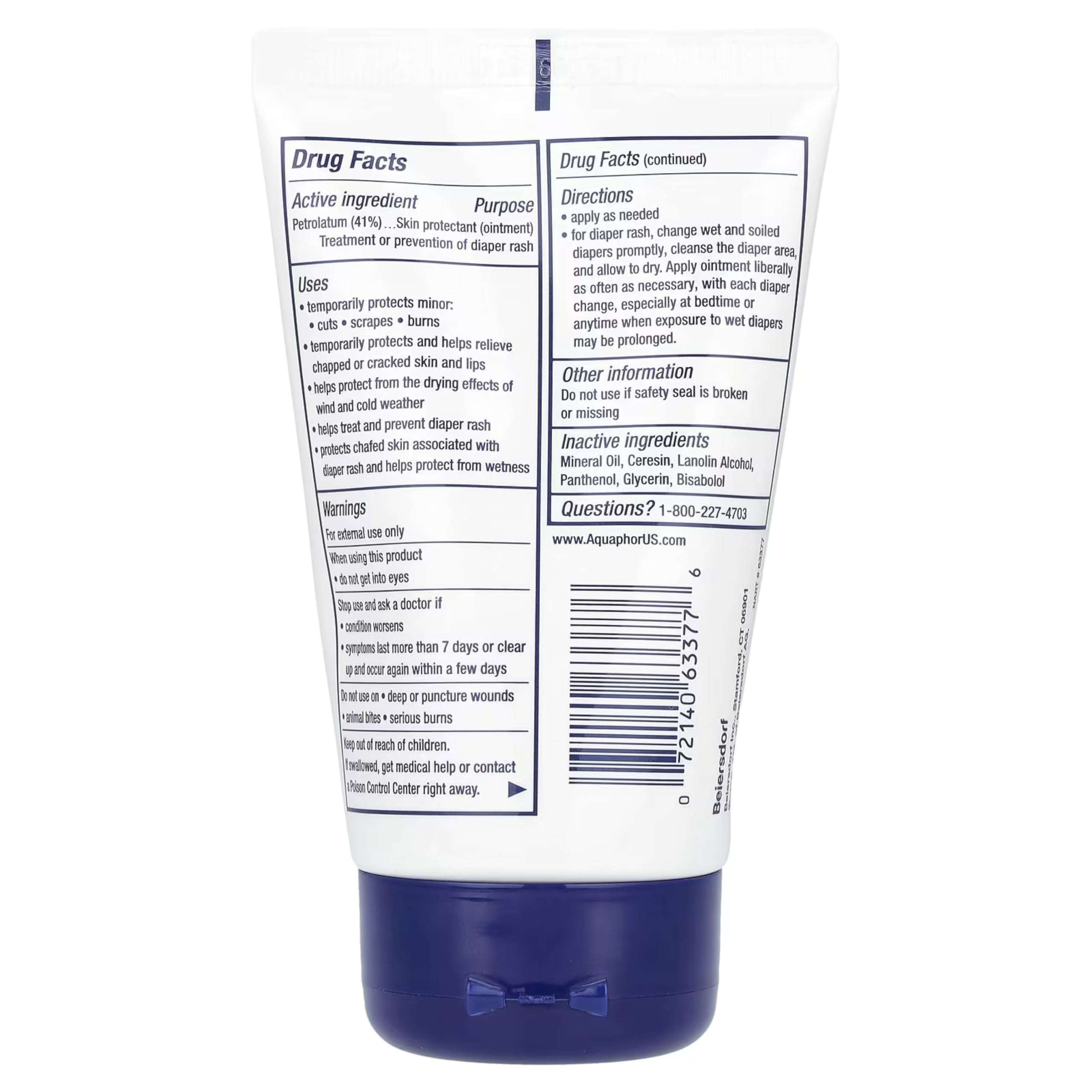 Aquaphor Baby Healing Ointment - Advanced Therapy for Chapped Cheeks and Diaper Rash - 3 oz. Tube - Image 9