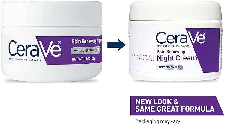 CeraVe Skin Renewing Night Cream, Peptide Complex, Hyaluronic Acid & Ceramide Moisturizer for Face, 1.7 Ounce - Image 2