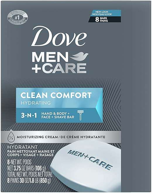 DOVE MEN + CARE Body and Face Bar To Clean and Hydrate Skin Body and Facial Cleanser More Moisturizing Than Bar Soap 3.75 oz 8 Bars - Image 2