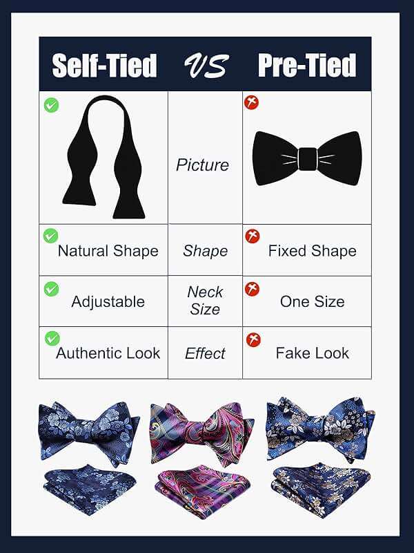HISDERN Bow Ties for Men Floral Bowties Mens Self Tie Bow Tie Handkerchief Jacquard Woven Bowtie Pocket Square Set - Image 4