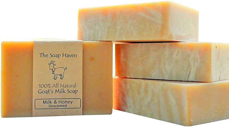 The Soap Haven Handmade Goat Milk Soap Bar with Honey | Unscented Fragrance Free Sulfate & Paraben Free Soap for Sensitive Skin | Natural Soap for Body Face Hand | Pure & Gentle | 4 Bars | Non-GMO  - Image 6