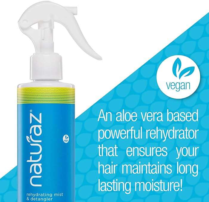 Naturaz Curly Hair Detangler Spray – Leave-In Conditioner Spray for Kids to Adults – Natural, Vegan – Softens Dry, Brittle, Damaged Curly and Coily Hair – Paraben, Silicone, Soy & Nut Free – 8 fl oz - Image 2