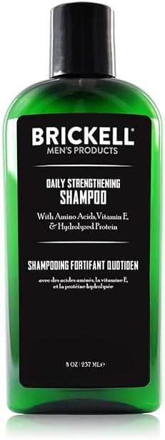 Brickell Men's Products Daily Strengthening Shampoo for Men, Mint & Tea Tree Oil To Soothe Dry and Itchy Scalp, Sulfate Free and Paraben Free, With Pro-Vitamin B5 & Hydrolyzed Protein, 8oz, Scented - Image 1