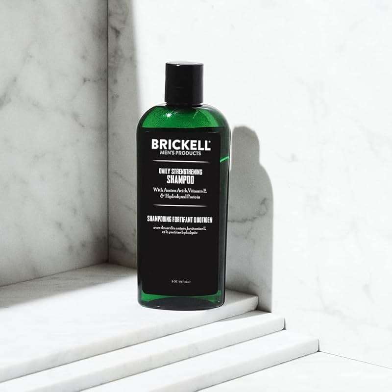 Brickell Men's Products Daily Strengthening Shampoo for Men, Mint & Tea Tree Oil To Soothe Dry and Itchy Scalp, Sulfate Free and Paraben Free, With Pro-Vitamin B5 & Hydrolyzed Protein, 8oz, Scented - Image 3