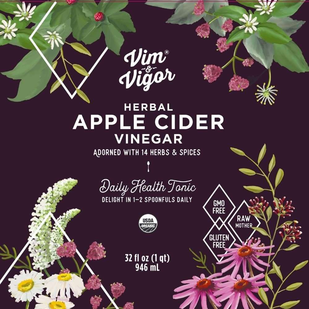 Tonic, Vim & Vigor, 32 Shots, Apple Cider Vinegar, 14 Herbs, Vegan, Whole, Organic, Paleo, Keto, Whole 30, USA Made - Image 2