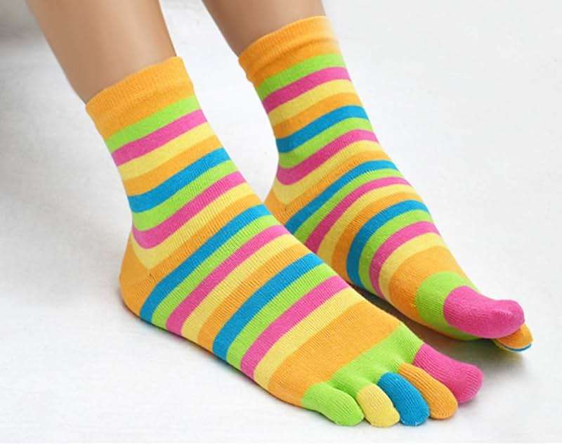 Women Toe Socks 5 Finger Cotton Wicking Athletic 6 Pack 3 Pack - Image 2