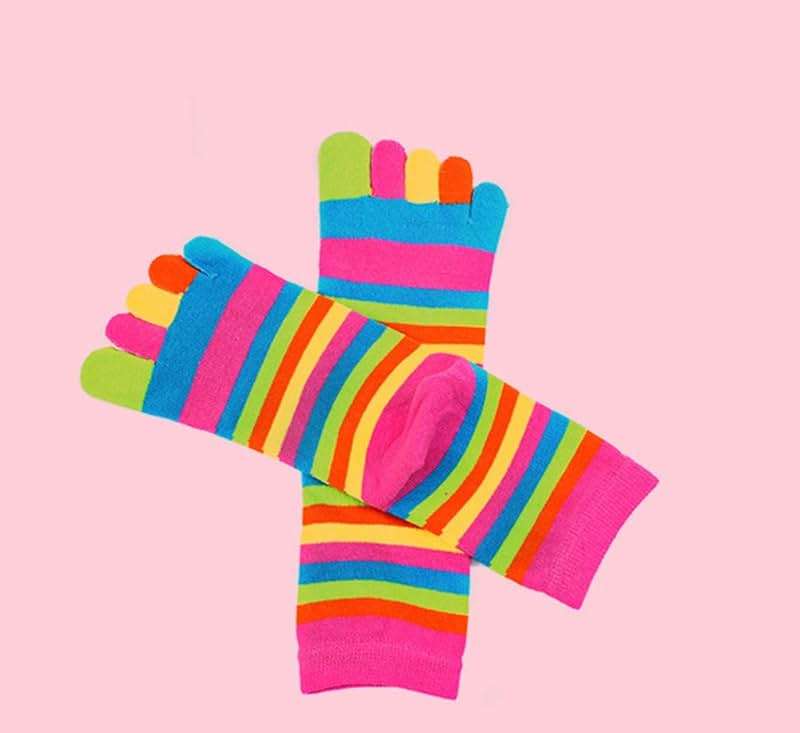 Women Toe Socks 5 Finger Cotton Wicking Athletic 6 Pack 3 Pack - Image 6