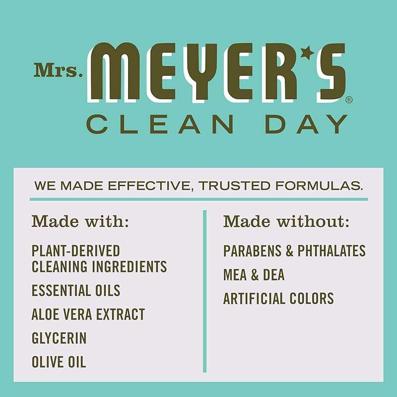 MRS. MEYER'S CLEAN DAY Hand Soap, Basil Scent, 12.5 Fl Oz Bottle - Image 4