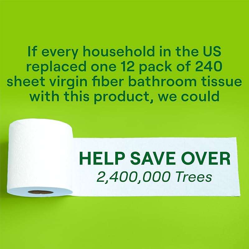 Seventh Generation Toilet Paper, 100% Recycled 2-Ply Bath Tissue, 4 Pack x 12 Rolls of 240 Sheets, Extra Soft, Strong for Home & RV, Whitened without Chlorine Bleach, No Dyes, Fragrances, Septic Safe - Image 5
