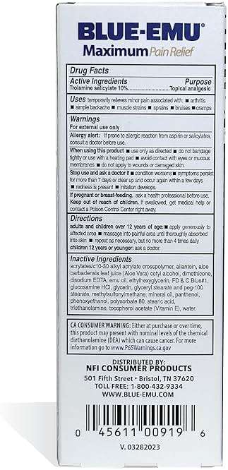 BLUE-EMU Maximum Pain Relief Cream for Arthritis, Muscle, & Joint Aches, 3 Oz, 1 Pack - Image 4