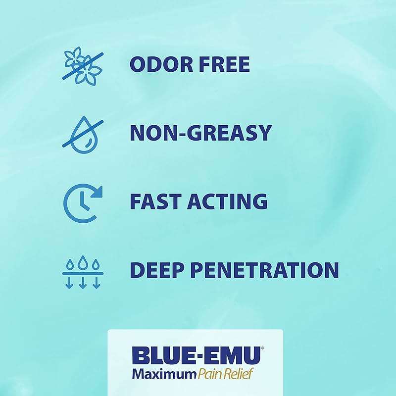 BLUE-EMU Maximum Pain Relief Cream for Arthritis, Muscle, & Joint Aches, 3 Oz, 1 Pack - Image 7