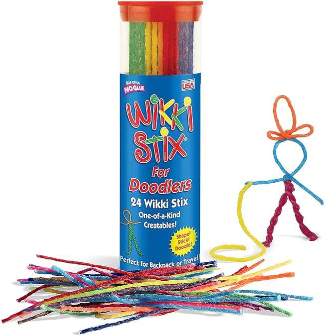Wikki Stix Doodler Travel Toy for Kids – 24 Reusable Wax Sticks for Sensory Play, Screen-Free Airplane & Road Trip Activity, Mess-Free Fidget Craft for Ages 3+ Made in USA - Image 3