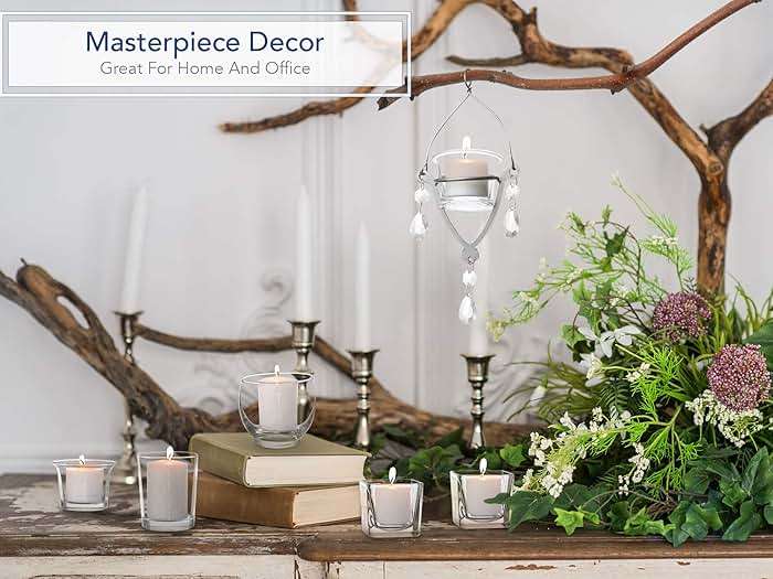 Royal Imports Candle Holder Hanging Oyster Votive Tealight Glass for Wedding, Birthday, Holiday & Home Decoration, Set of 36 - Image 2