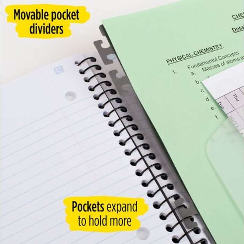 Five Star Advance Spiral Notebook, 3 Subject, College Ruled Paper, 150 Sheets, 11" x 8-1/2", Color Selected For You (06324) - Image 5