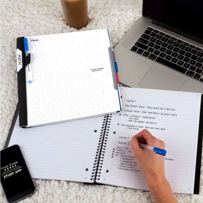 Five Star Advance Spiral Notebook, 3 Subject, College Ruled Paper, 150 Sheets, 11" x 8-1/2", Color Selected For You (06324) - Image 6