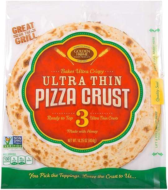 Golden Home Bakery Products Ultra Thin Pizza Crust, 12" (3 Pack) - Image 1