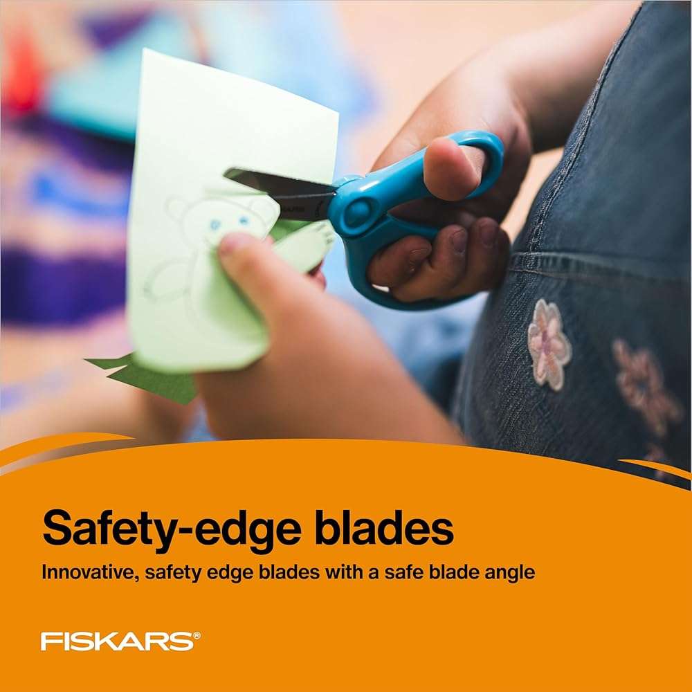 Fiskars 5" Blunt-Tip Scissors for Kids Ages 4-7 (3-Pack) - Scissors for School or Crafting - Back to School Supplies - Red, Blue, Turquoise - Image 4
