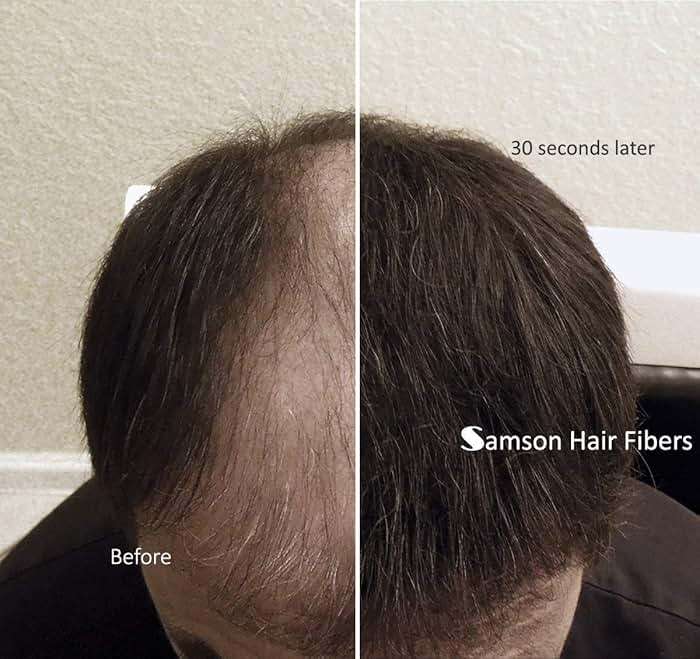 Samson Hair Building Fibers Refill Compatible with Toppik and other Top Brands Hair Loss Concealer for Thinning Hair 100% Undetectable Natural Formula Made in USA (BLACK 25gr Refill) - Image 4