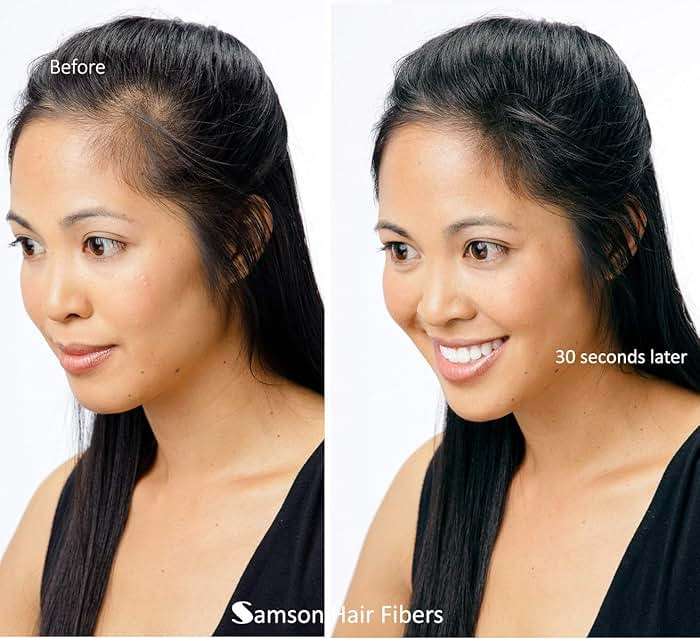 Samson Hair Building Fibers Refill Compatible with Toppik and other Top Brands Hair Loss Concealer for Thinning Hair 100% Undetectable Natural Formula Made in USA (BLACK 25gr Refill) - Image 5
