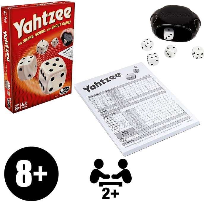Hasbro Gaming Yahtzee Game, Fast-Playing Dice Games for Kids, Teens, and Adults, Strategy Games, Family Games for Kids, 2 or More Players, Ages 8 and Up - Image 3