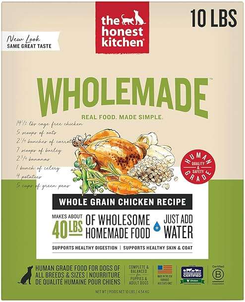 The Honest Kitchen Human Grade Wholemade™ Dehydrated Whole Grain Dog Food - Complete & Balanced Meal or Topper - Chicken 10 lb Box - Image 1