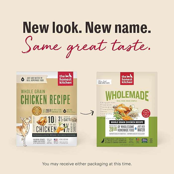 The Honest Kitchen Human Grade Wholemade™ Dehydrated Whole Grain Dog Food - Complete & Balanced Meal or Topper - Chicken 10 lb Box - Image 2