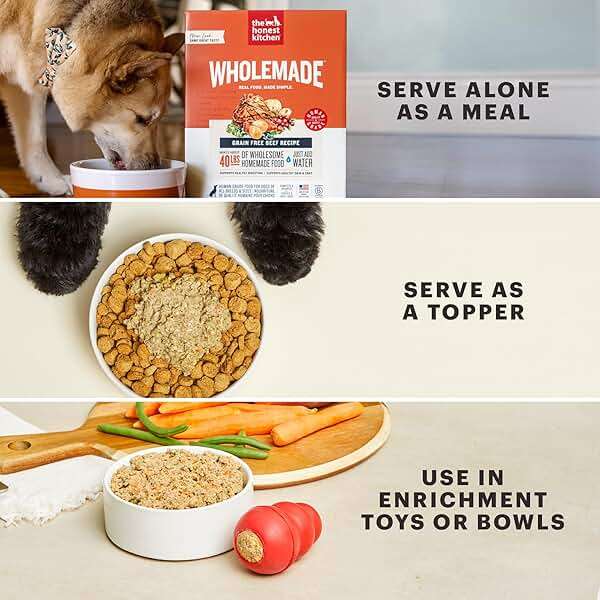 The Honest Kitchen Human Grade Wholemade™ Dehydrated Whole Grain Dog Food - Complete & Balanced Meal or Topper - Chicken 10 lb Box - Image 6