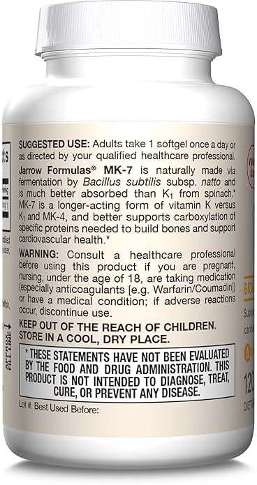 Jarrow Formulas MK-7 90 mcg - Bioactive Form of Vitamin K2-120 Servings (Softgels) - for Bone & Cardiovascular Health - Vitamin K2 MK-7 Dietary Supplement - Gluten-Free - Image 9
