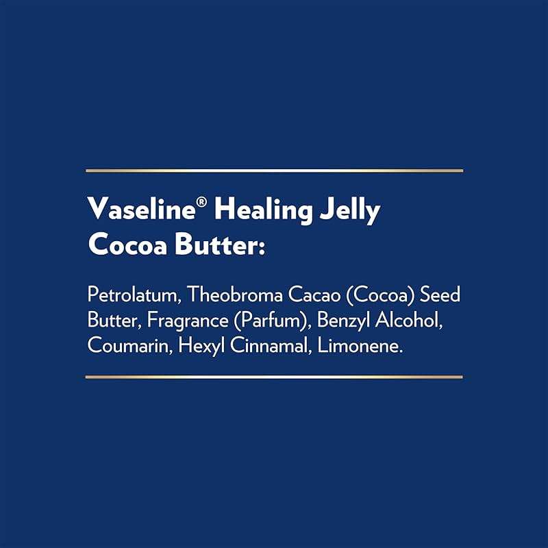 Vaseline Cocoa Butter Healing Jelly, Scented, 3-Pack – Rich Moisturizing Ointment, Petrolatum Skin Protectant for Dry Skin, 7.5 Oz Ea - Image 8