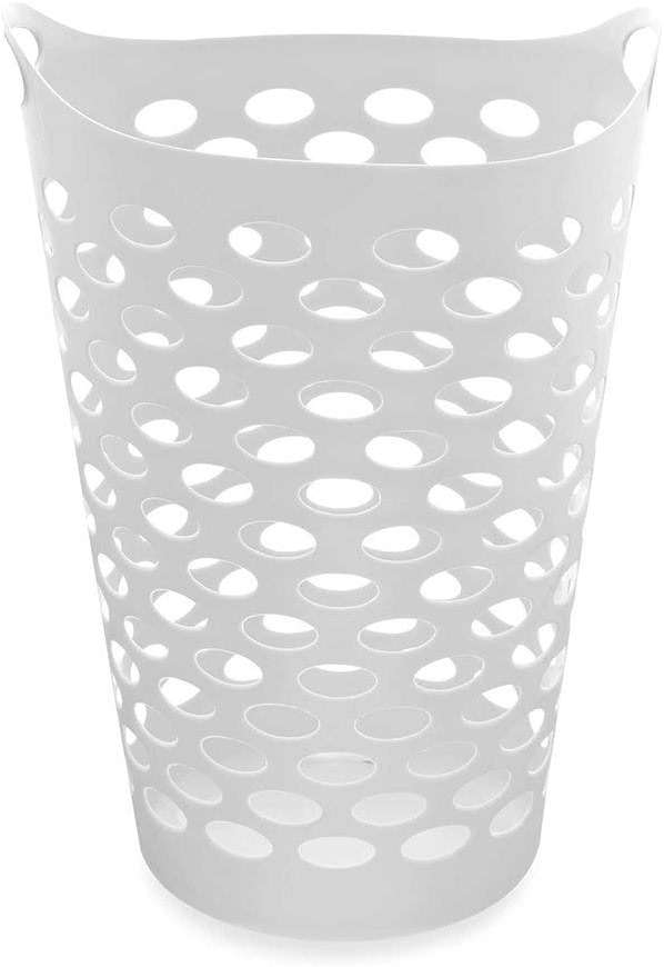 Starplast Tall Flex Laundry Basket 17.75" x 17.25" x 26", White (1, White) - Image 1