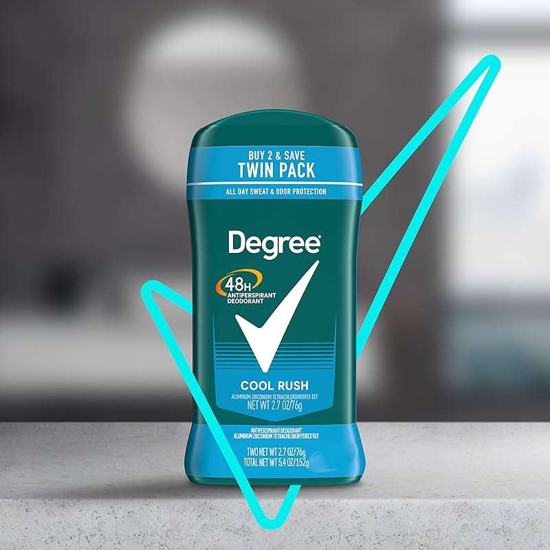 Degree Men Original Antiperspirant Deodorant Cool Rush Twin Pack 48-Hour Sweat & Odor Protection Antiperspirant For Men 2.7 oz - Image 6