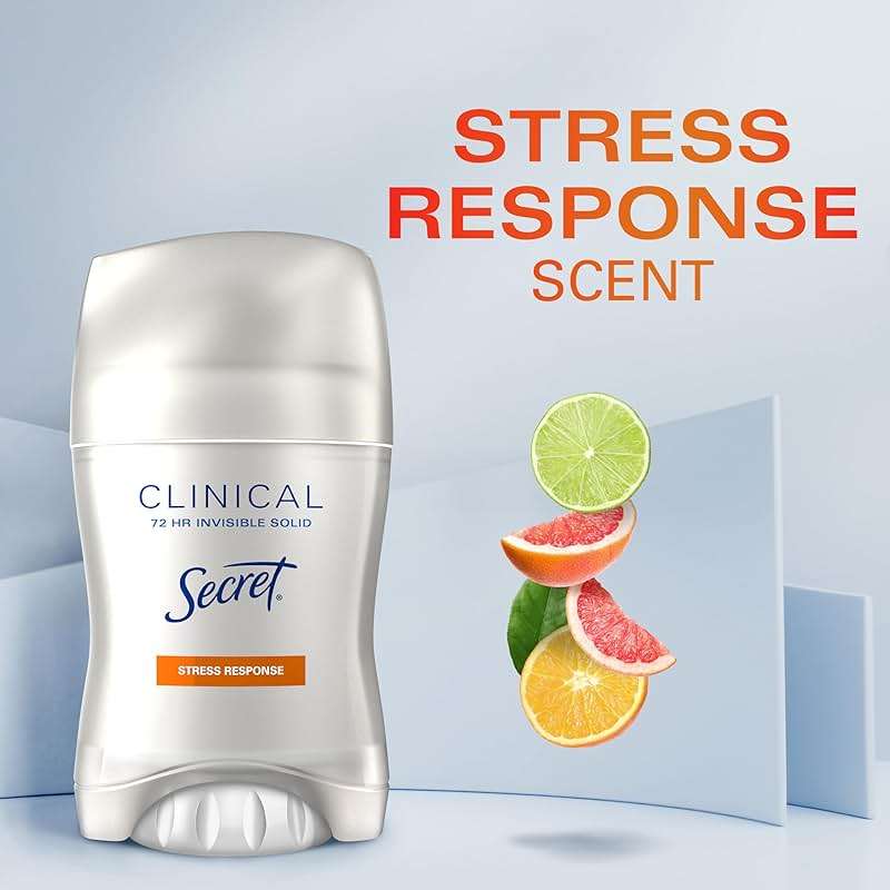 Secret Clinical Strength 100HR Sweat & Odor, Stress Response Invisible Solid Antiperspirant Deodorant for Women, 3X Stress Protection with Hyaluronic Acid, PH Balanced, 1.6 oz (Pack of 3) - Image 12